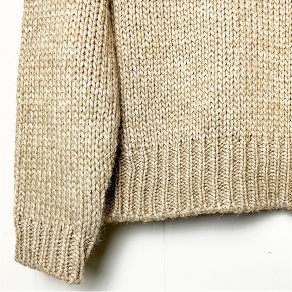 Elsamanda NWT Pullover Sweater Medium Oatmeal beige tan neutral wool alpaca - Picture 4 of 11